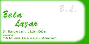 bela lazar business card